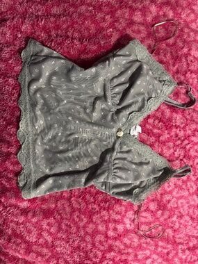 Pink republic green camisole with lace and floral pattern, medium